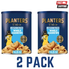 PLANTERS Deluxe Salted Whole Cashews, Party Snacks, Plant-Based Protein 18.25oz