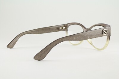 Authentic Gucci GG3838/F RKQ Gray Silver Glitter Cat Eye Glasses Frames Italy Authentic Gucci GG3838/F RKQ 54mm Gray Gold Glitter Cat Eye  main image 3