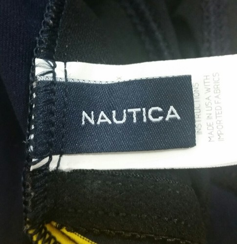 Nautica Girls Swimwear Size 12 One Piece Blue Gold Stretch Summer Bathing Suit - Picture 8 of 9