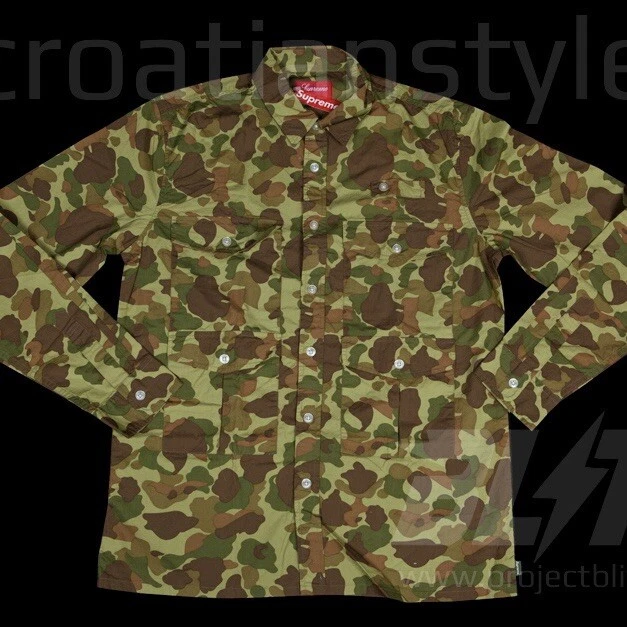 Supreme Camouflage Long Sleeve Casual Button-Down Shirts for Men