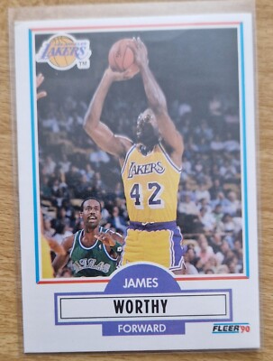 Top Rar Fleer 90 Basketball James Worthy Los Angeles Lakers #97