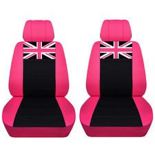 Fits 2005 To 2015 Mini Cooper Hot Pink And Black Car Seat Covers