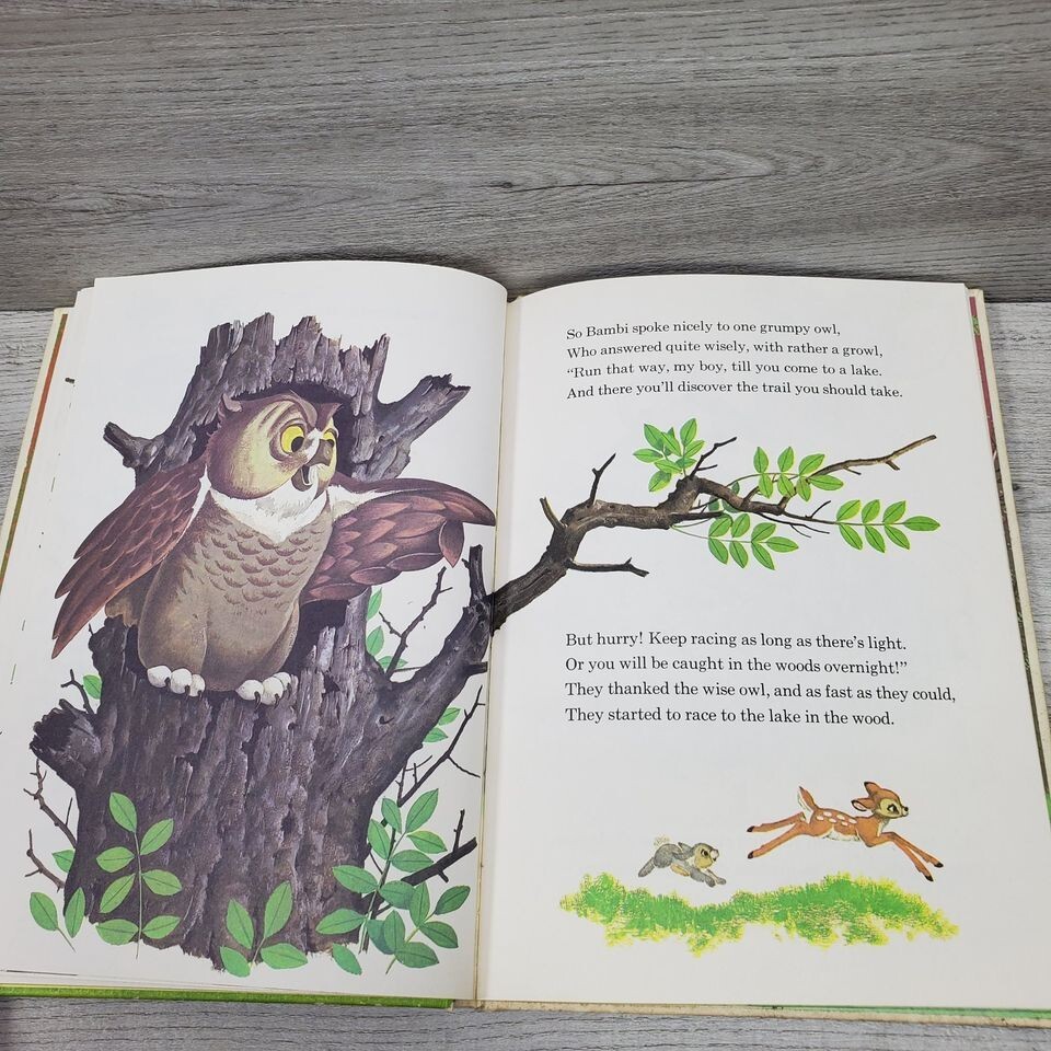 1972 Bambi Gets Lost Disney Children's Old Vintage Book Fair Condition