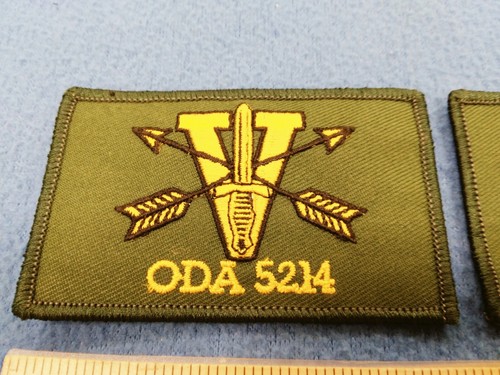 PAIR OF - Special Forces - ODA 5214 PATCHES - GREEN - HOOK BACKS - NEW - Picture 2 of 3