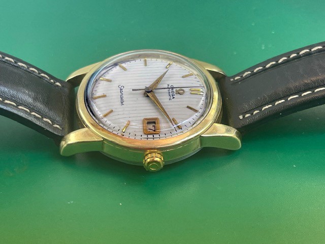 Vintage 1961 OMEGA SEAMASTER Automatic Date Original Striped Dial Men's Watch image 3