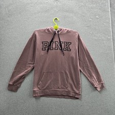 PINK Victoria's Secret Women Hoodie M Purple Fleece Logo Spellout