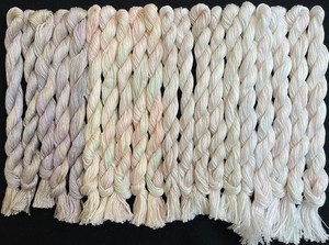 20xNeedlepoint/Embroidery THREAD HandDyed 6ply cotton Floss-mostly white-TX188