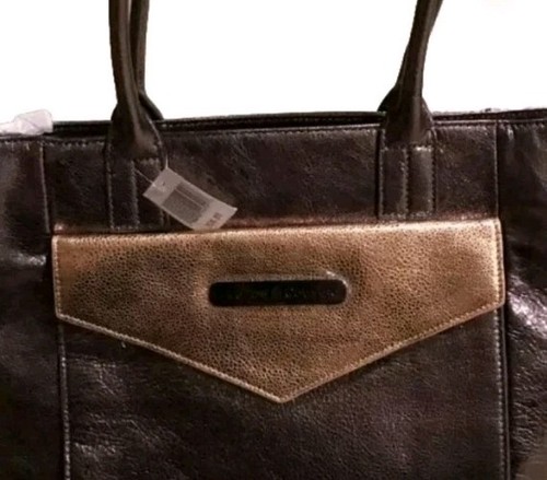 Disney Kingdom Couture Handbag Leather Gold Tote Bag Large Mickey Castle - Picture 3 of 11