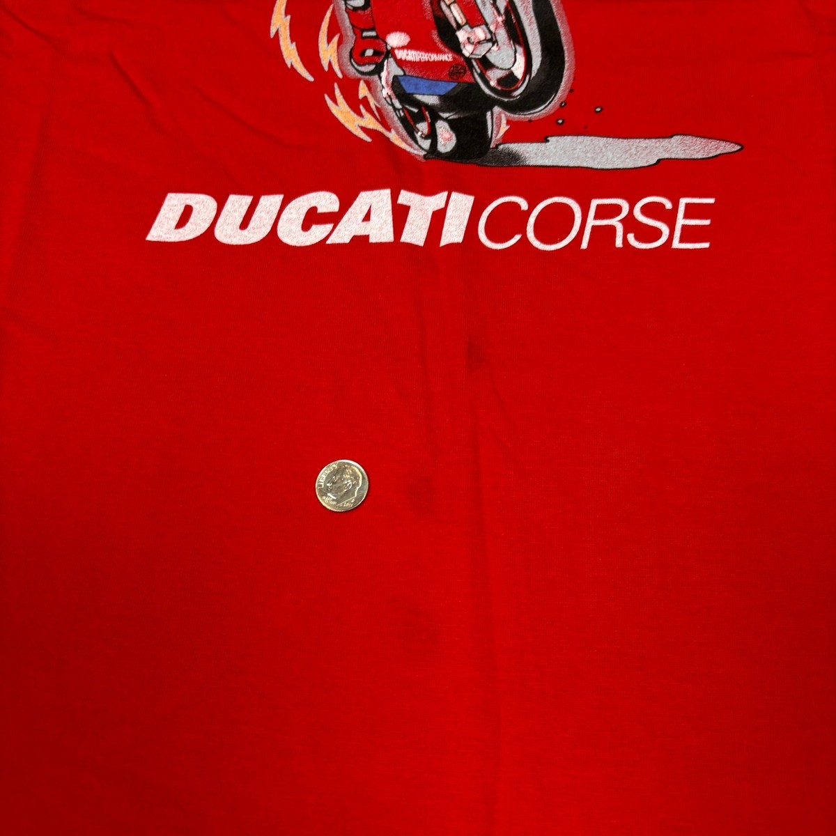 Deadstock Vintage Ducati Corse Troy Bayliss Moto Racing Shirt