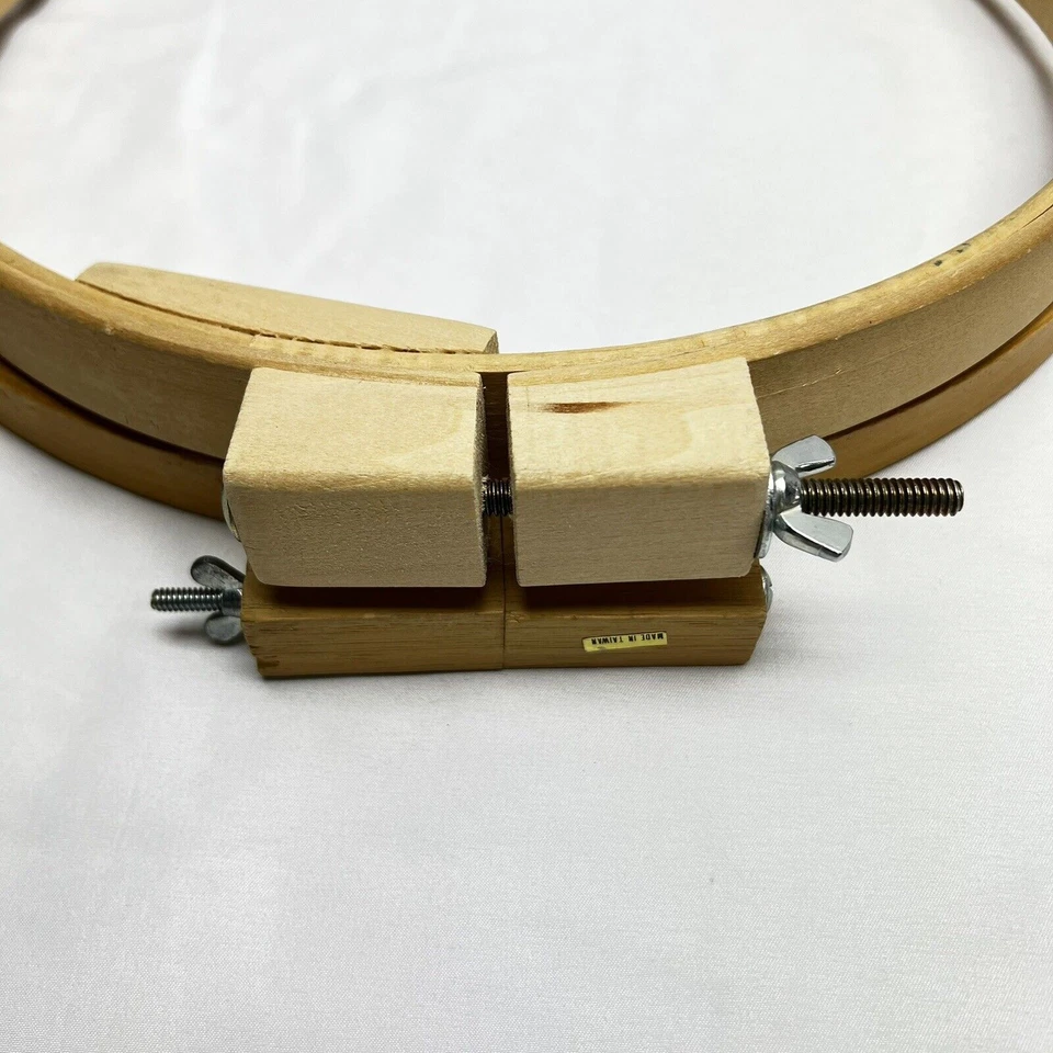 Vtg American Heritage Round Wood Embroidery Quilting Hoops (2) 14" & 12" - Image 4 of 4