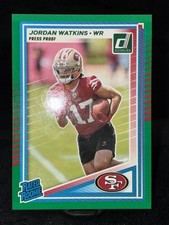 2025 Panini Donruss Jordan Watkins Press Proof Green 356 Rookie 49ers