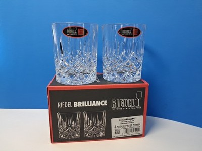 Riedel Brilliance Set Of Two Double Old Fashioned Crystal Cocktail Glasses New