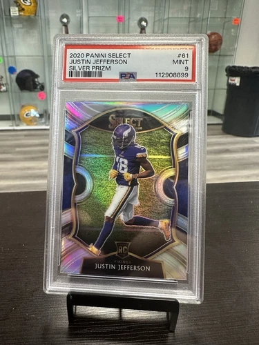 2020 Panini Select Football Justin Jefferson Silver Prizm Rookie #61 PSA 9 AT