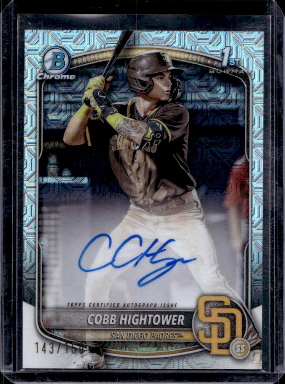 2025 Bowman Cobb Hightower Chrome Auto HTA Choice Refractor 1st Prospect #/150