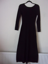 La Maille Sezane Black Ribbed Knit Wool Blend Vivianne Dress Size: M RRP: £175