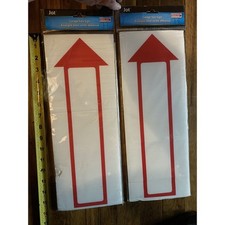 Garage Sale Signs Double-Sided Red And White Arrow W/Metal Stands 16X6 SEALED