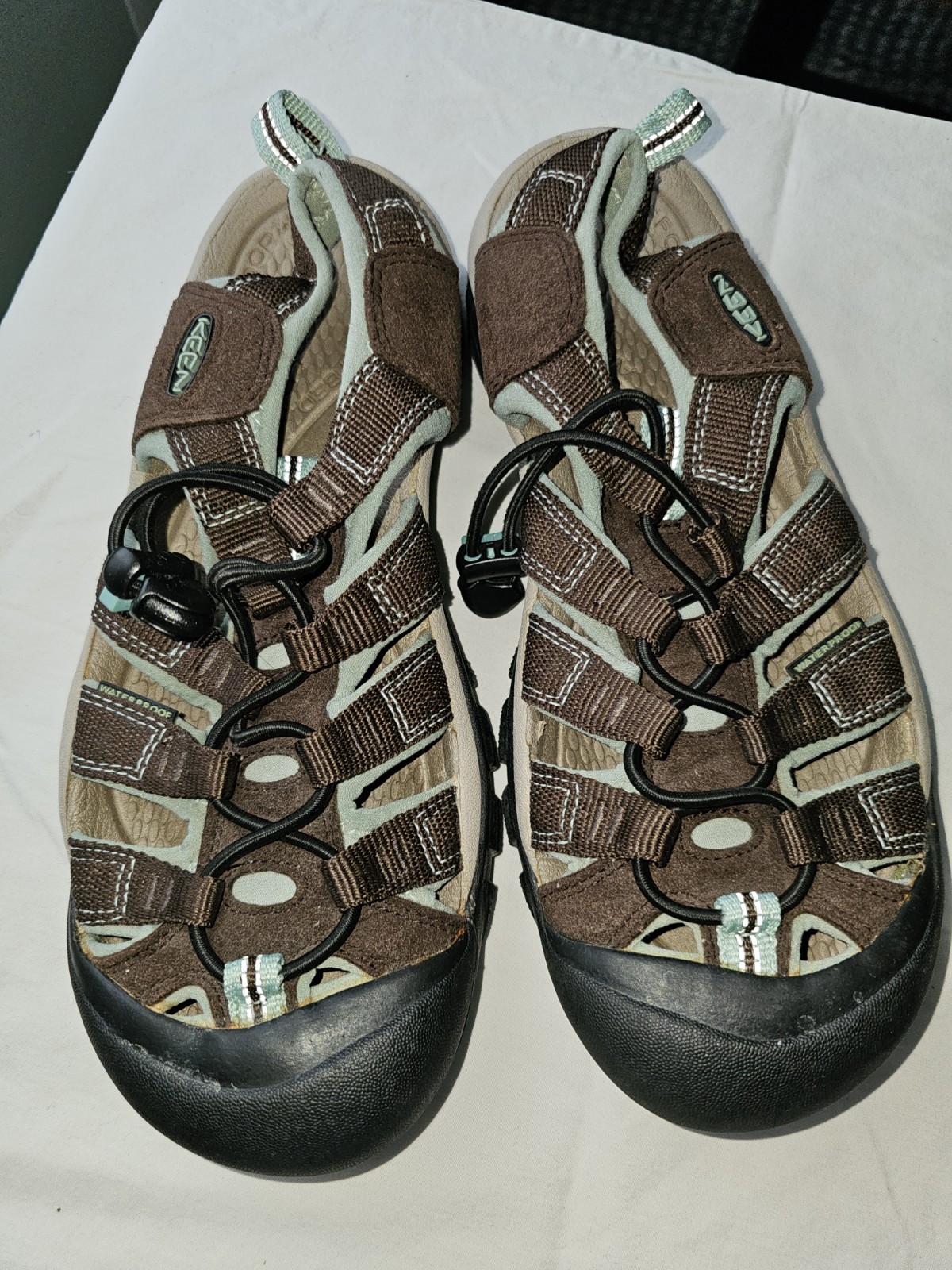 KEEN Newport H2 sandali donna impermeabili da trekking marrone azzurro taglia 8 acqua