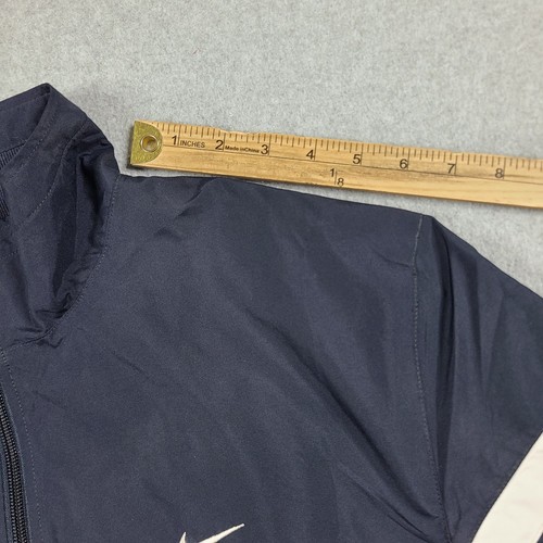 Nike Classic Windbreaker Jacket Mens L Navy Blue White Full Zip Long Sleeve Mesh - Picture 14 of 15