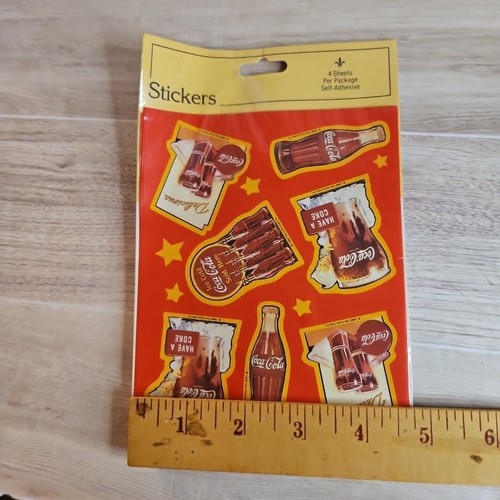 Vintage Coca-Cola Stickers 4 Sheets Made In 1988 NOS - Picture 4 of 4