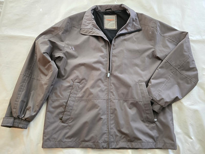 Weathercast Outerwear Mens Sz Large Grey Soft Zip Up Jacket Zip Pockets