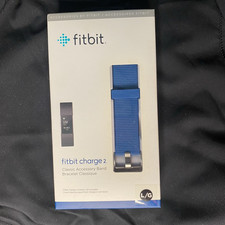 Authentic Fitbit Charge 2 Genuine Classic Accessory Band Blue Large LG Brand New