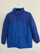 LL Bean Boys Outdoor Jacket Puffer Thinsulate Insulation Sz L 14-16 Blue Hooded