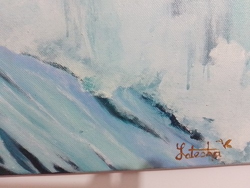 Acrylic Ocean Art Painting Of A Sea Goddess Original One Of A Kind - Picture 5 of 7