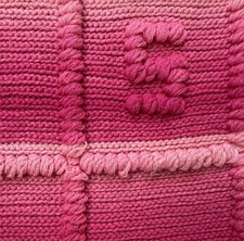Beautiful Handmade Ombr  Crochet Pink Raised Bobble Alphabet Baby Afghan 36x41