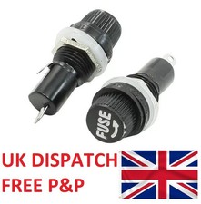 Panel Mount Fuse Holder 5x20mm Glass Fuses 10A 250V Chassis UK Dispatch