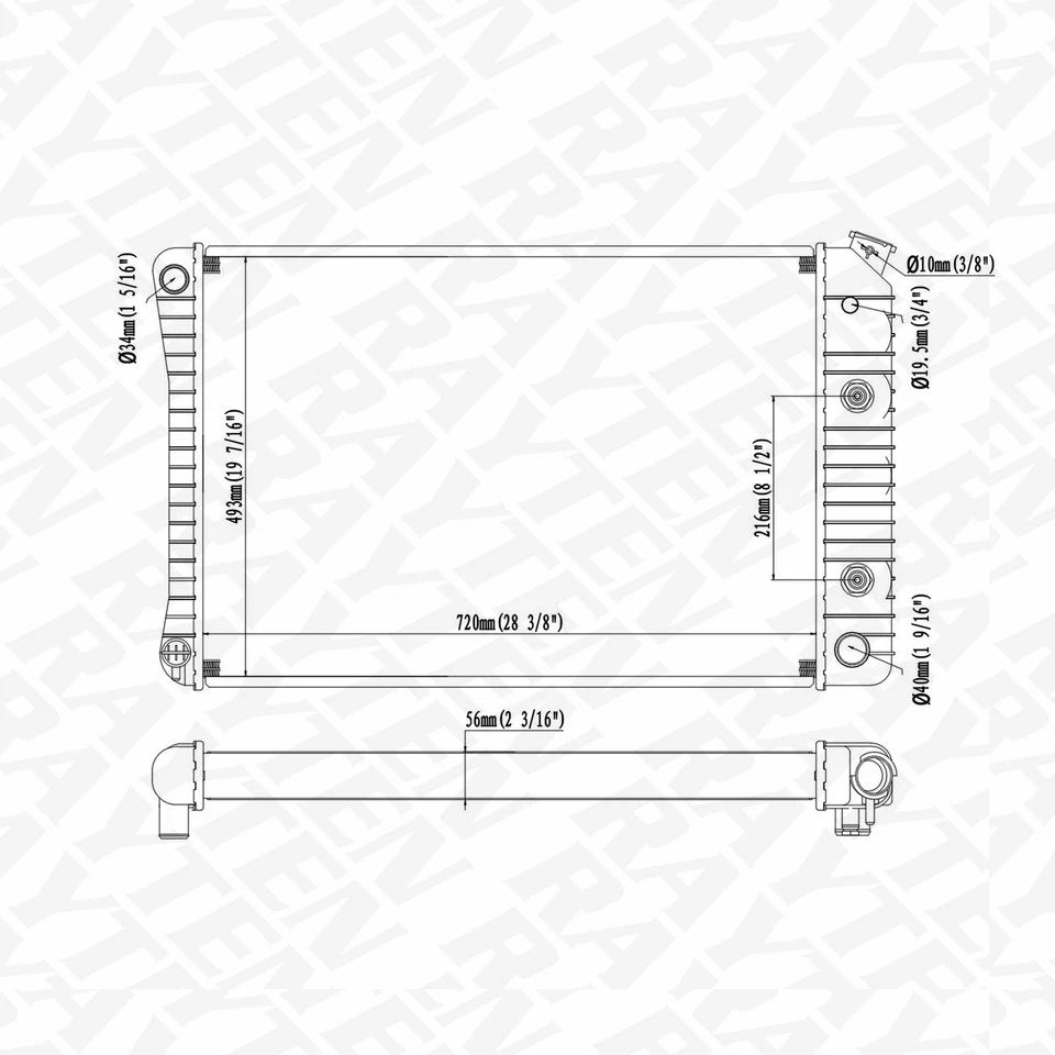 Radiator for 1975-1986 Chevrolet C10 C20 C30 K10 1973-1974 C10 Pickup C20 Pickup - Image 2 of 4