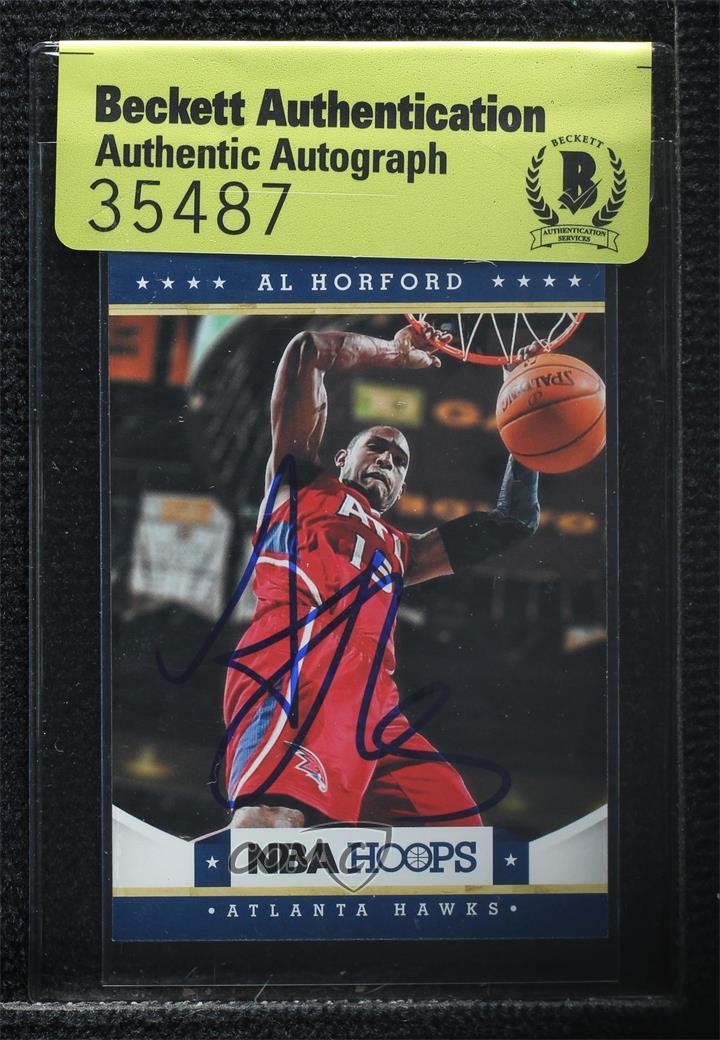 Al Horford Atlanta Hawks BAS 2012-13 NBA Hoops #148 Beckett Auth Sticker Auto ur8 