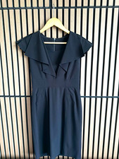 Calvin Klein Black Ruffle Collar Sheath Dress Estimated Size 4/6