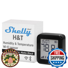 Shelly H T Gen3 Black Wi-Fi and Bluetooth Smart Temperature Humidity Sensor