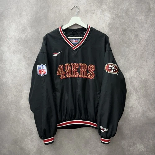 Vintage 90s Reebok NFL Pro Line SF 49ers Pullover Vneck Jacket Size M - product listing photo