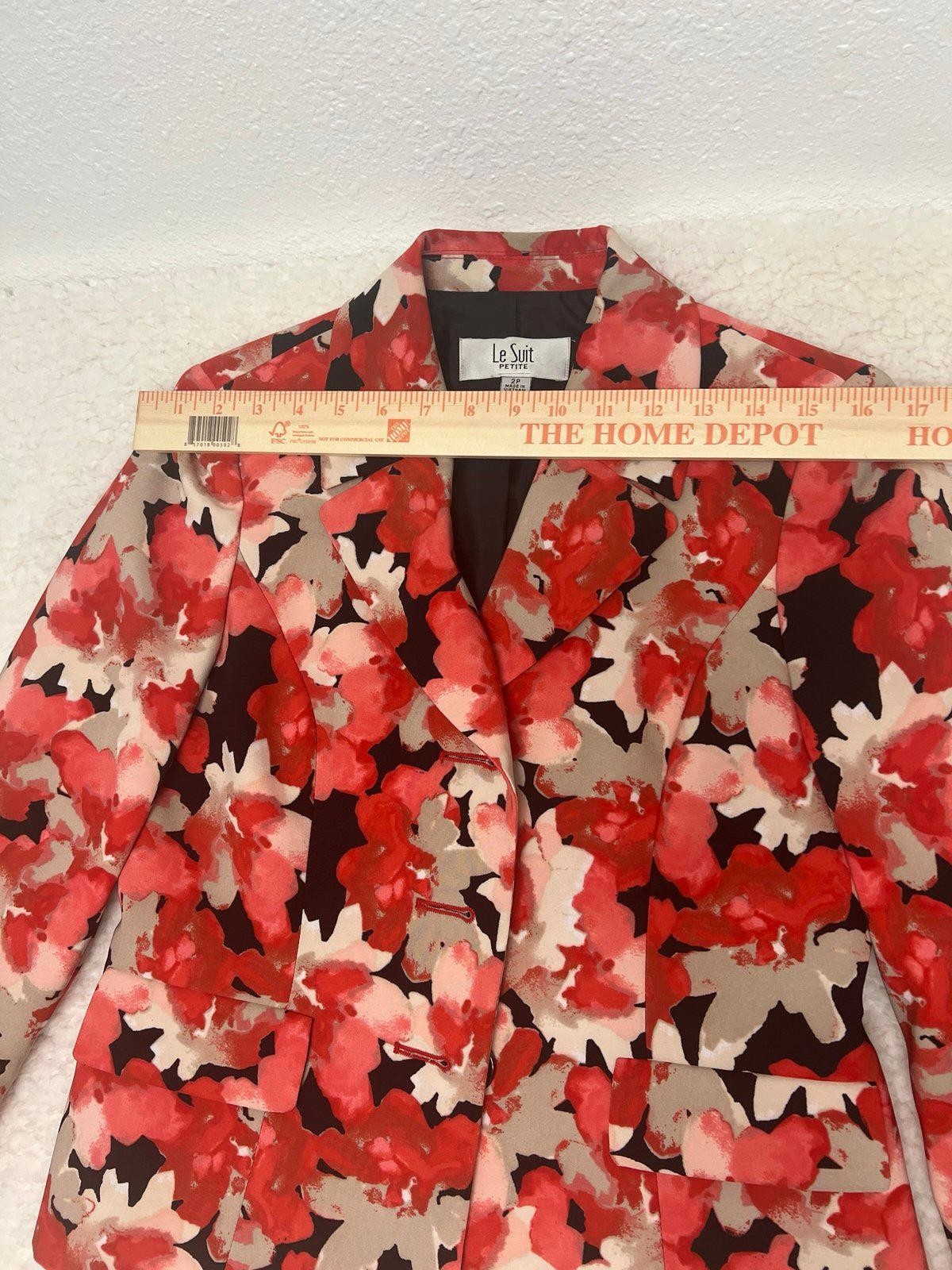 Le Suit Floral Blazer Petite Size 2P