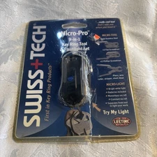 Swiss Tech Micro Pro 9 In 1 Key Chain Tool And Flashlight Set 2004 Micro Tool