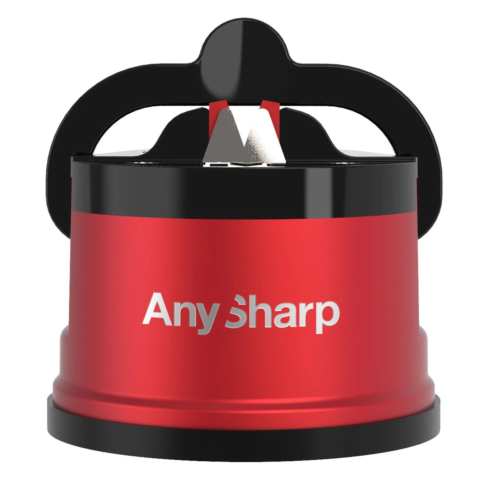 Matte Red Knife Sharpener with Suction Base Fast Easy Kitchen Tool