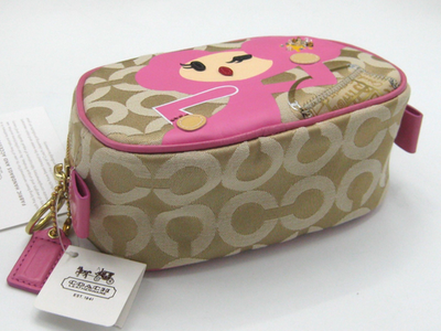 Coach Poppy Chan Pinky Signature Op Art C Cosmetics Bag Pouch NWT