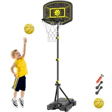 Kids Basketball Hoop Indoor Outdoor Portable Adjustable Height 3.6ft-6.2ft To