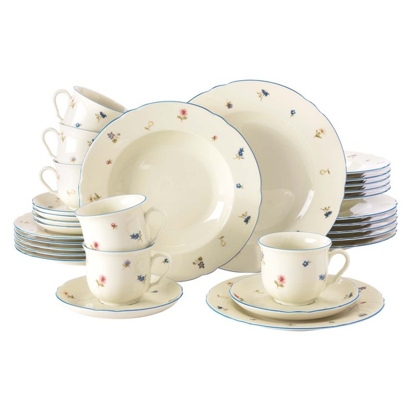 Seltmann Weiden Marieluise Streublumen Kombiservice 30-Teilig Kaffee Tafel Set-image