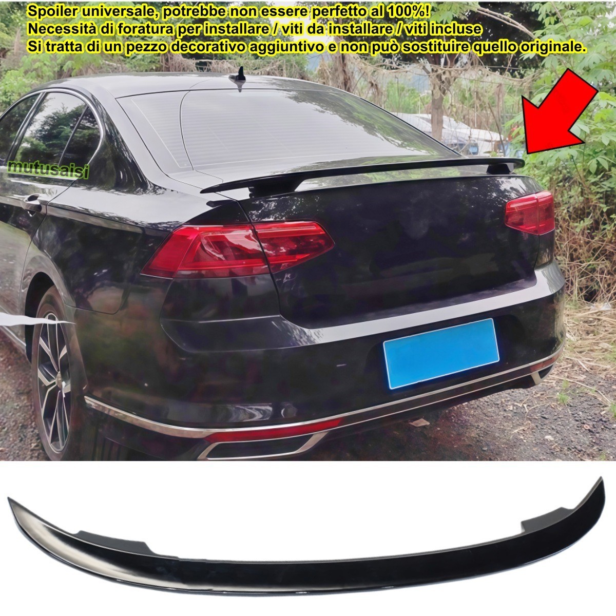 Spoiler arrière universel anti turbulence pour Passat 3G2 CB2