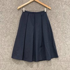 Forever New Skirt Womens Size 6 Blue A-Line Pleated Zip Lined Cotton Blend 7006