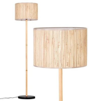 HOFSTEIN Arenabianca Stehlampe Holz/Metall und Schirm aus Seegras Stehleuchte