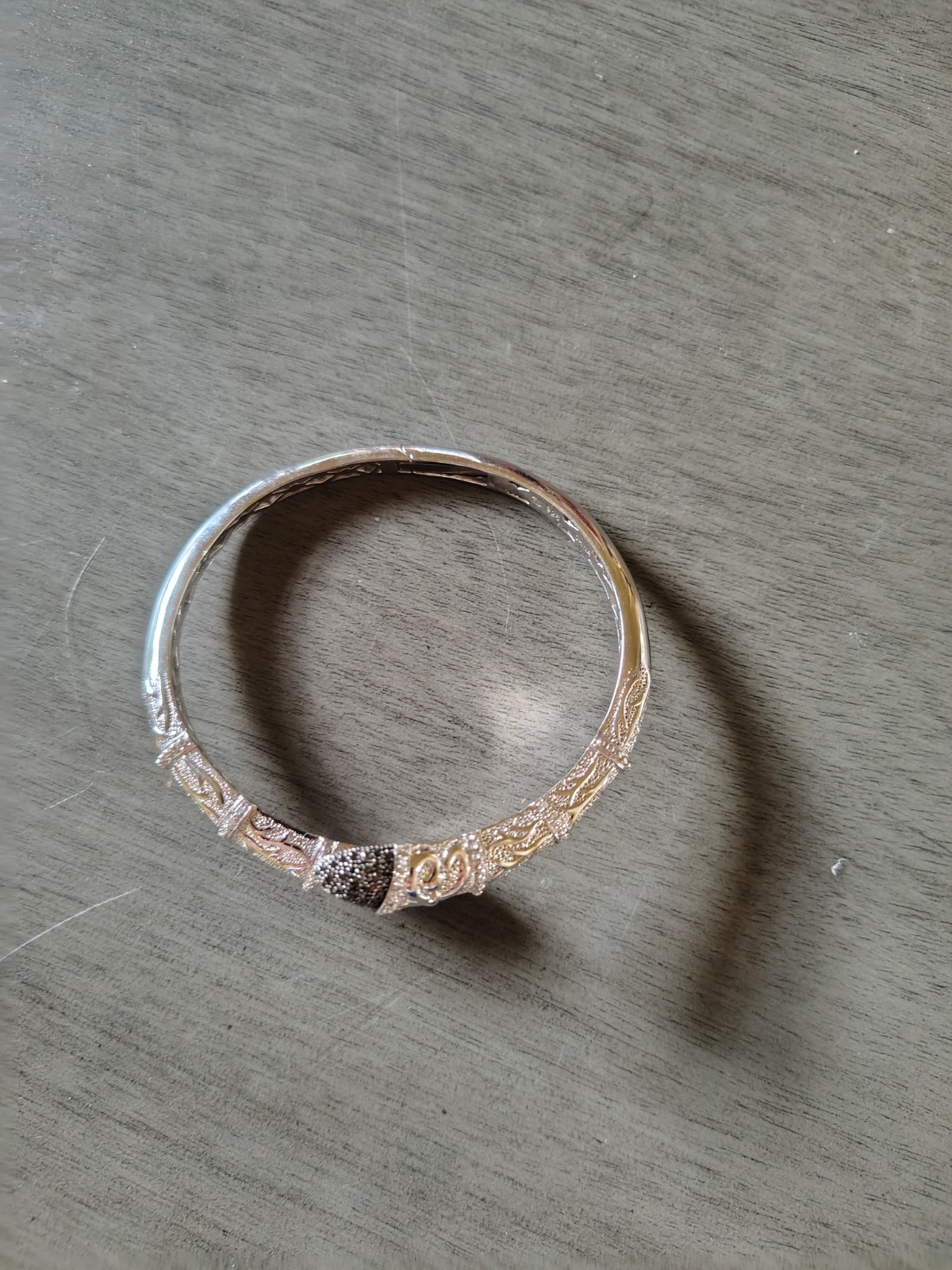 Sterling Silver Cuff.  Black Diamond - image 2