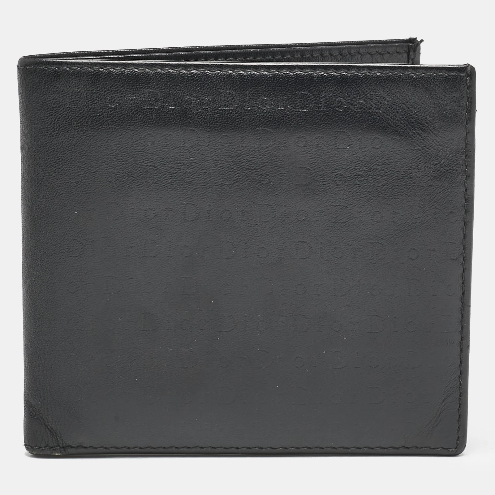 Portefeuille Dior en cuir gaufré avec logo noir