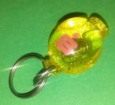 Vintage-Schlüsselanhänger "Glitzer Schwein Sparkasse" 90er Jahre