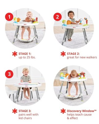 Skip Hop Baby's View 3-Stage Activity Center - Silver for sale