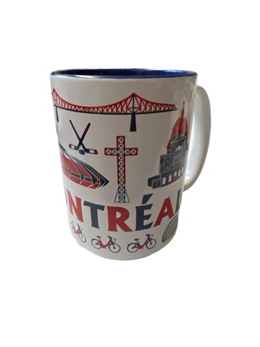 Montreal Canada 12oz Ceramic Coffee Mug Cup Scenic Red White and Blue - Picture 3 of 8