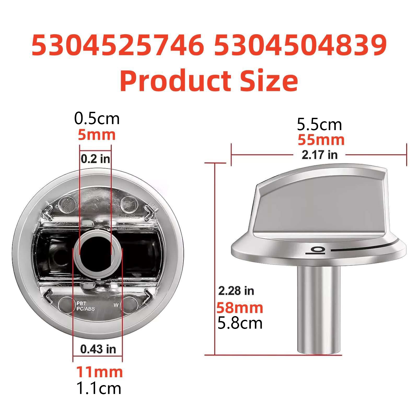 D shaft design 5pcs Stove Knob Replacement For Frigidare Gas Range Burner Parts