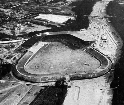Aerial new Koshien Stadium after construction completed August - Japan Old Photo